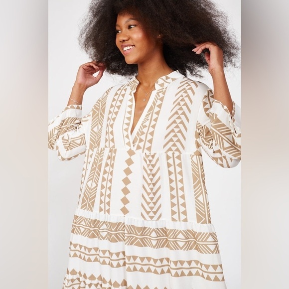 Silk & Salt Women Tunic Geometric Printed dress 3/4 Sleeves Size Medium EUC - Picture 14 of 14